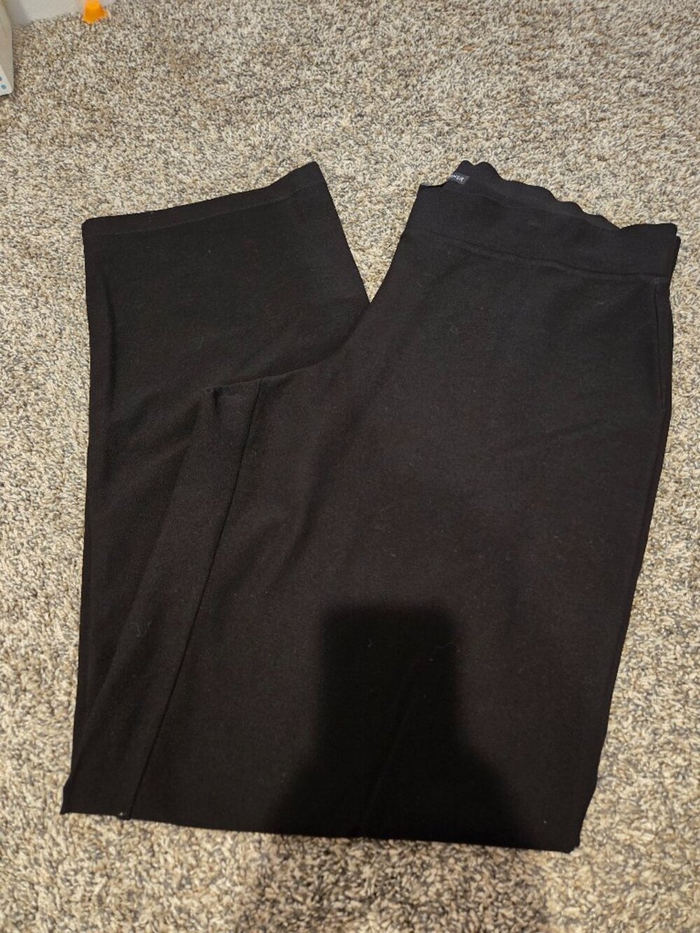 Eileen Fisher Straight Leg Washable Crepe Pants Black L